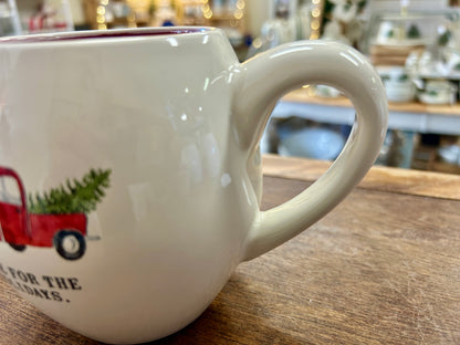 Red Green White Rae Dunn Home For The Holidays Mug, 4 1/2"