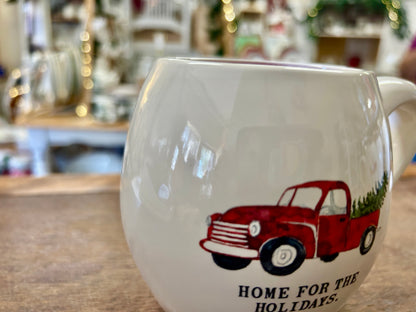 Red Green White Rae Dunn Home For The Holidays Mug, 4 1/2"