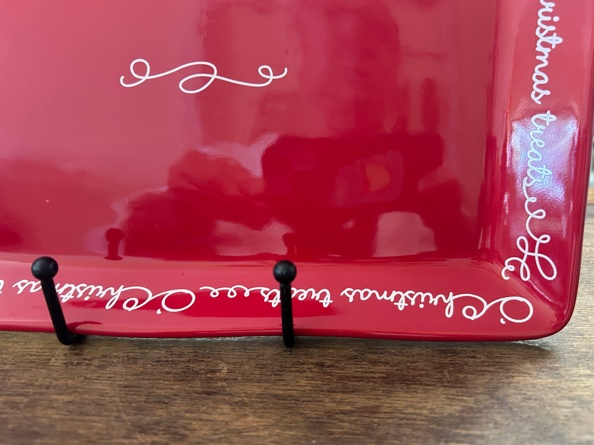 Red Hallmark Christmas Treats Red Platter, 11"