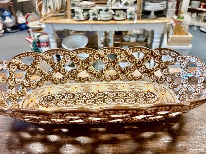 Brown Temptations Old World Basket Bowl, 14 1/2"