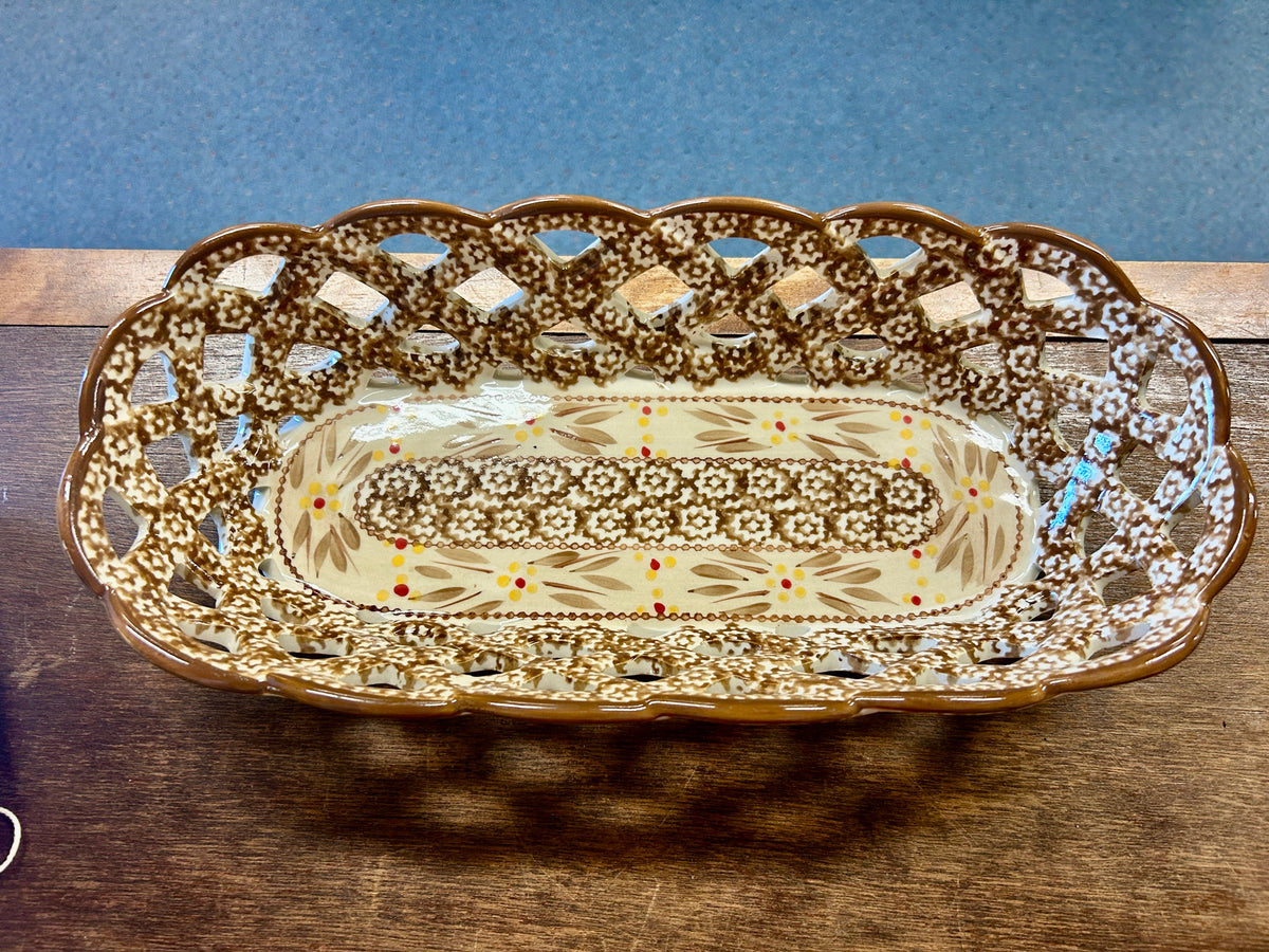 Brown Temptations Old World Basket Bowl, 14 1/2"