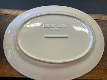 Linens N Things White Oval Platter, 20 1/2"
