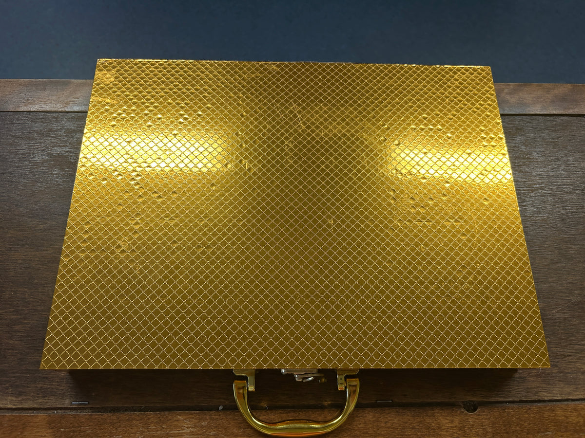 24 pc Gold Silverware in Case, 13 1/2"