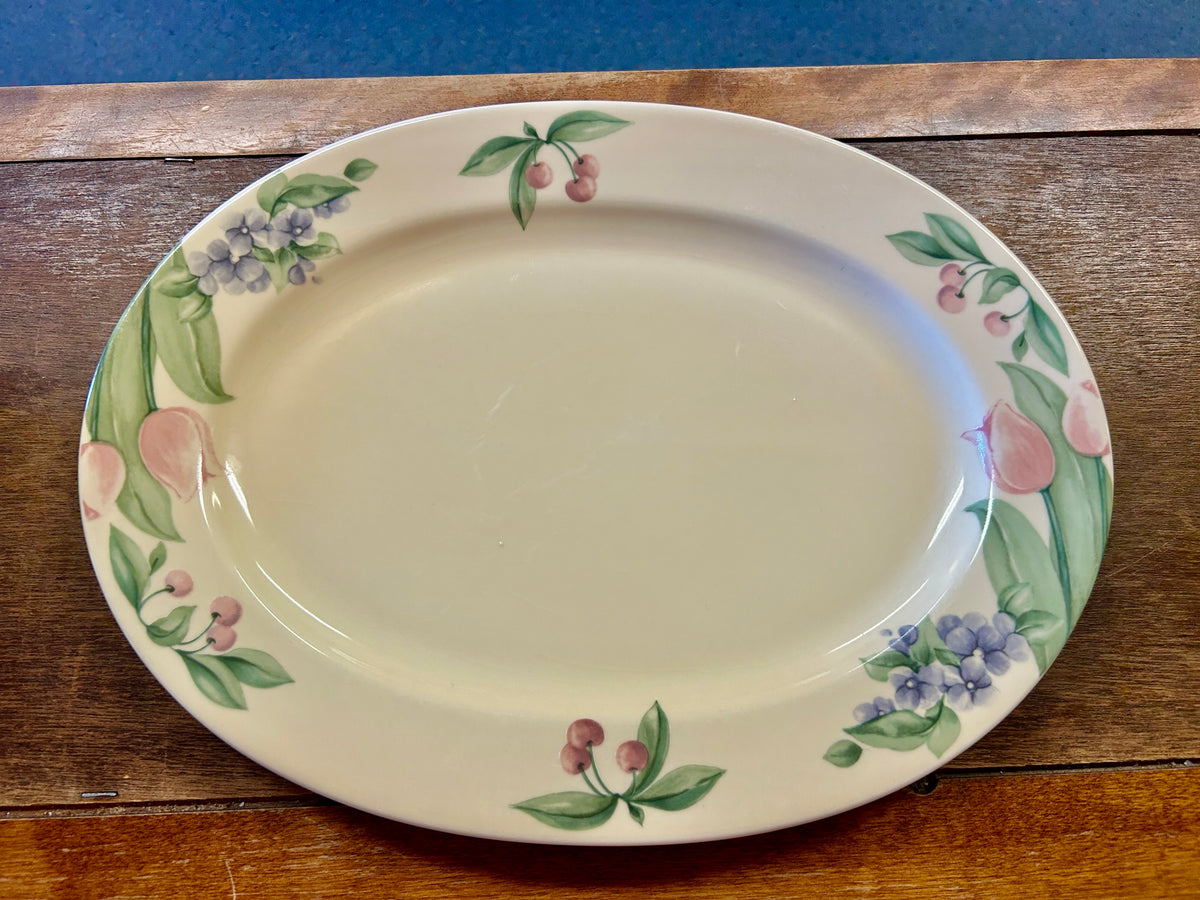 Multicolor Pfaltzgraff Garden Party Oval Platter, 14 1/2"