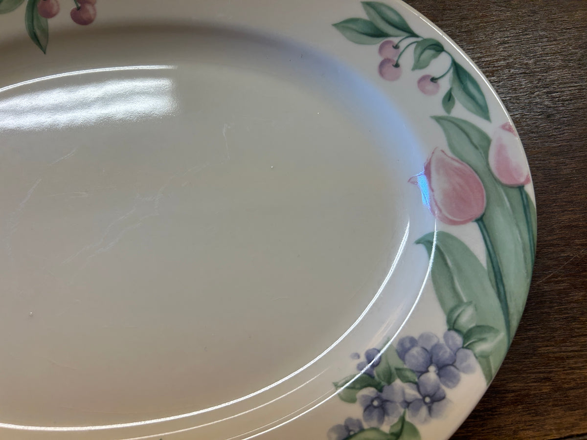 Multicolor Pfaltzgraff Garden Party Oval Platter, 14 1/2"