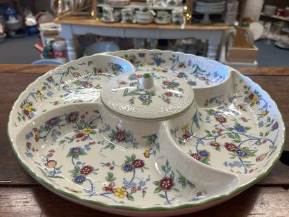 Multicolor Andrea by Sadek Floral 5 Section Platter, 13 1/2"