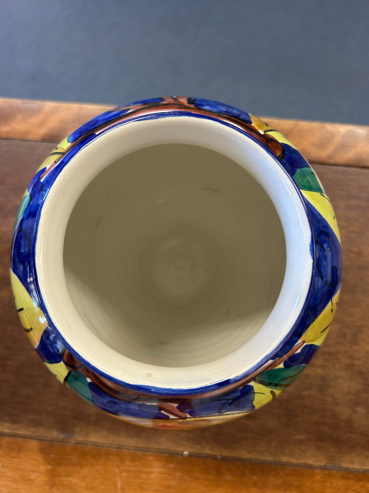 Multicolor Pottery Barn Fruit Vase Italy, 8"