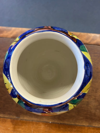 Multicolor Pottery Barn Fruit Vase Italy, 8"