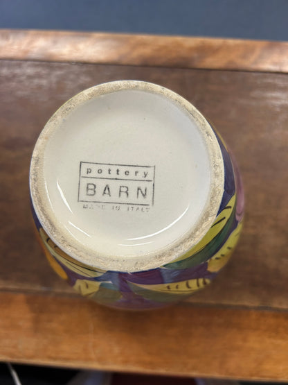 Multicolor Pottery Barn Fruit Vase Italy, 8"