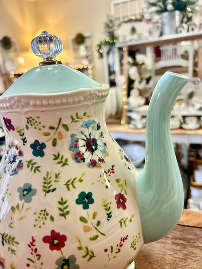 Multicolor Pioneer Woman Kari Flower Coffee Tea Pot, 10 1/2"