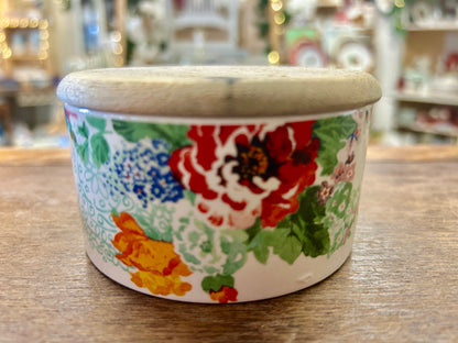 Multicolor Pioneer Woman Flowers Canister Wooden Lid, 2 1/2"