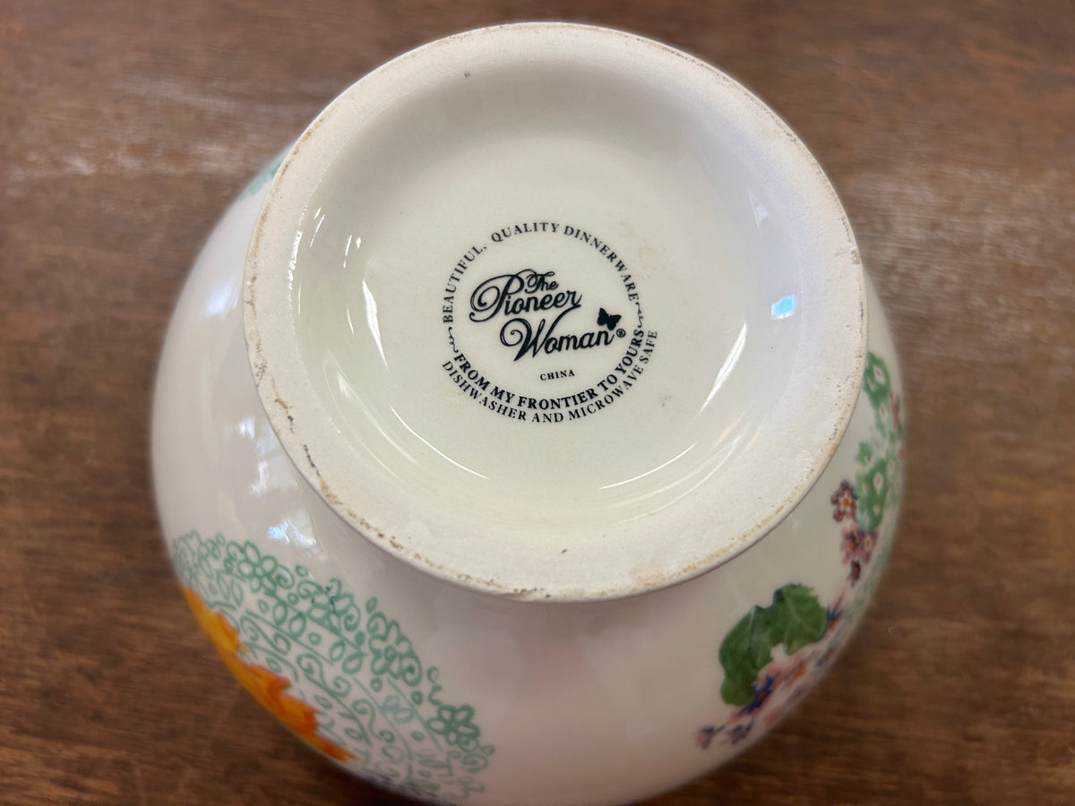 Multicolor Pioneer Woman Flower Footed Bowl, 6 1/4"