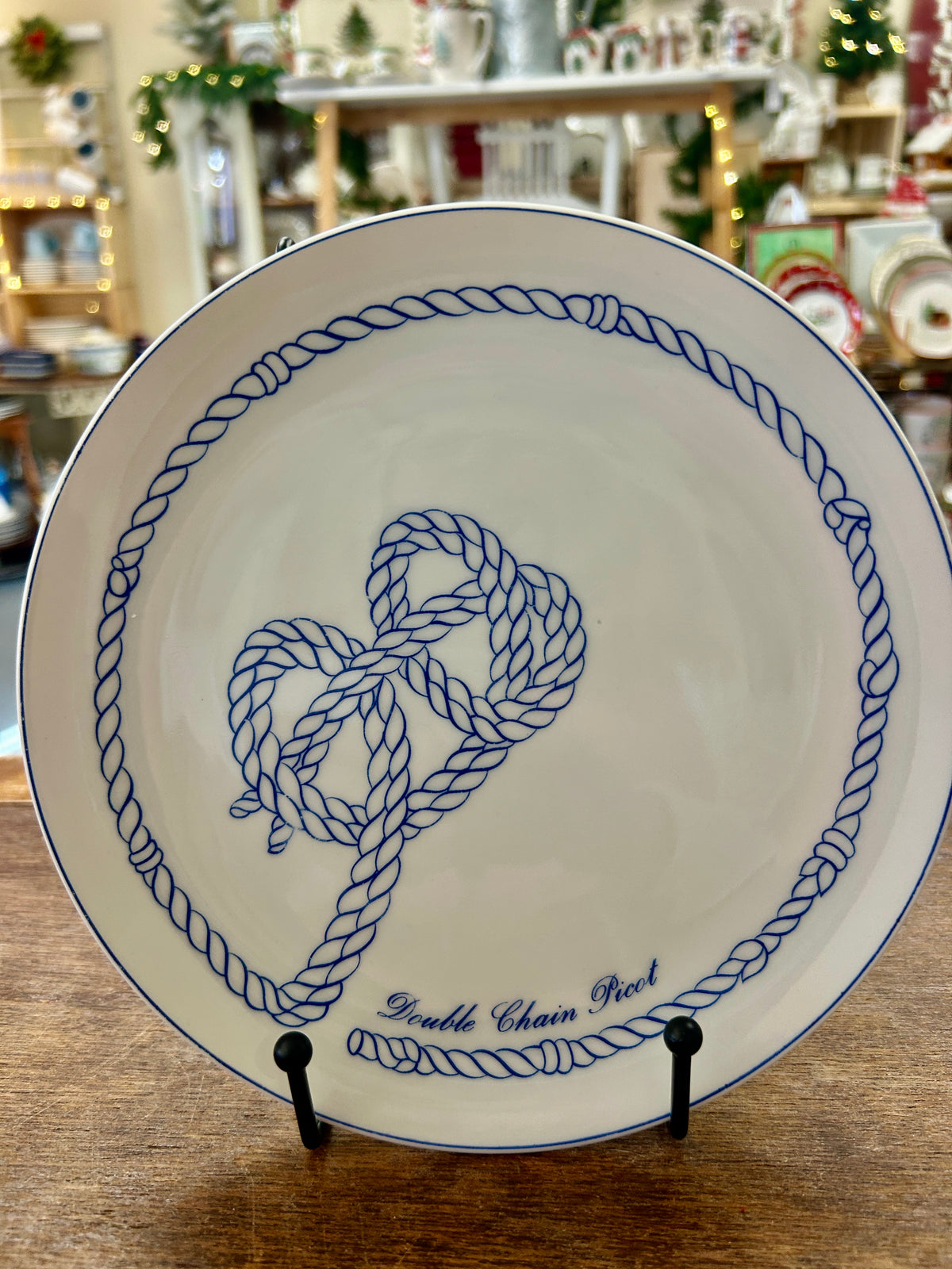 Blue & White Schmid Double Chain Picot Sailor Plate, 8"