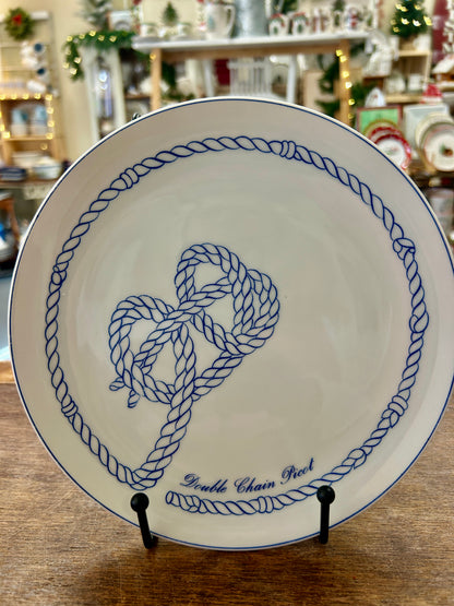 Blue & White Schmid Double Chain Picot Sailor Plate, 8"