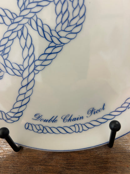 Blue & White Schmid Double Chain Picot Sailor Plate, 8"