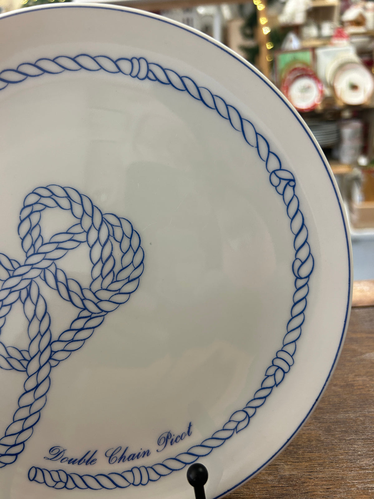 Blue & White Schmid Double Chain Picot Sailor Plate, 8"