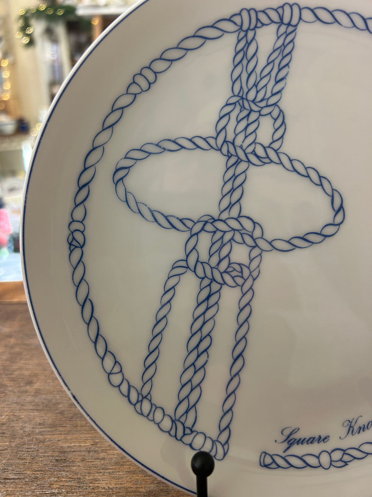 Blue & White Schmid Square Knot Sailors' Plate, 8"