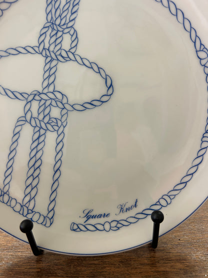 Blue & White Schmid Square Knot Sailors' Plate, 8"