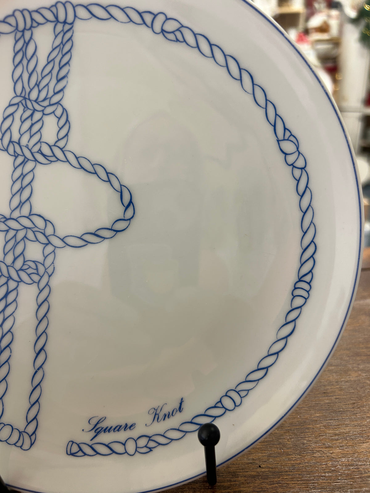 Blue & White Schmid Square Knot Sailors' Plate, 8"