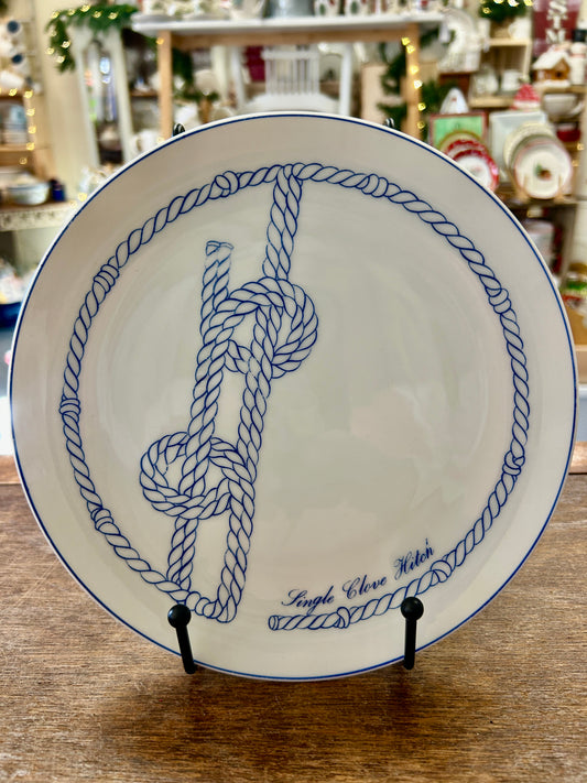 Blue & White Schmid Single Clove Hitch Plate, 8"