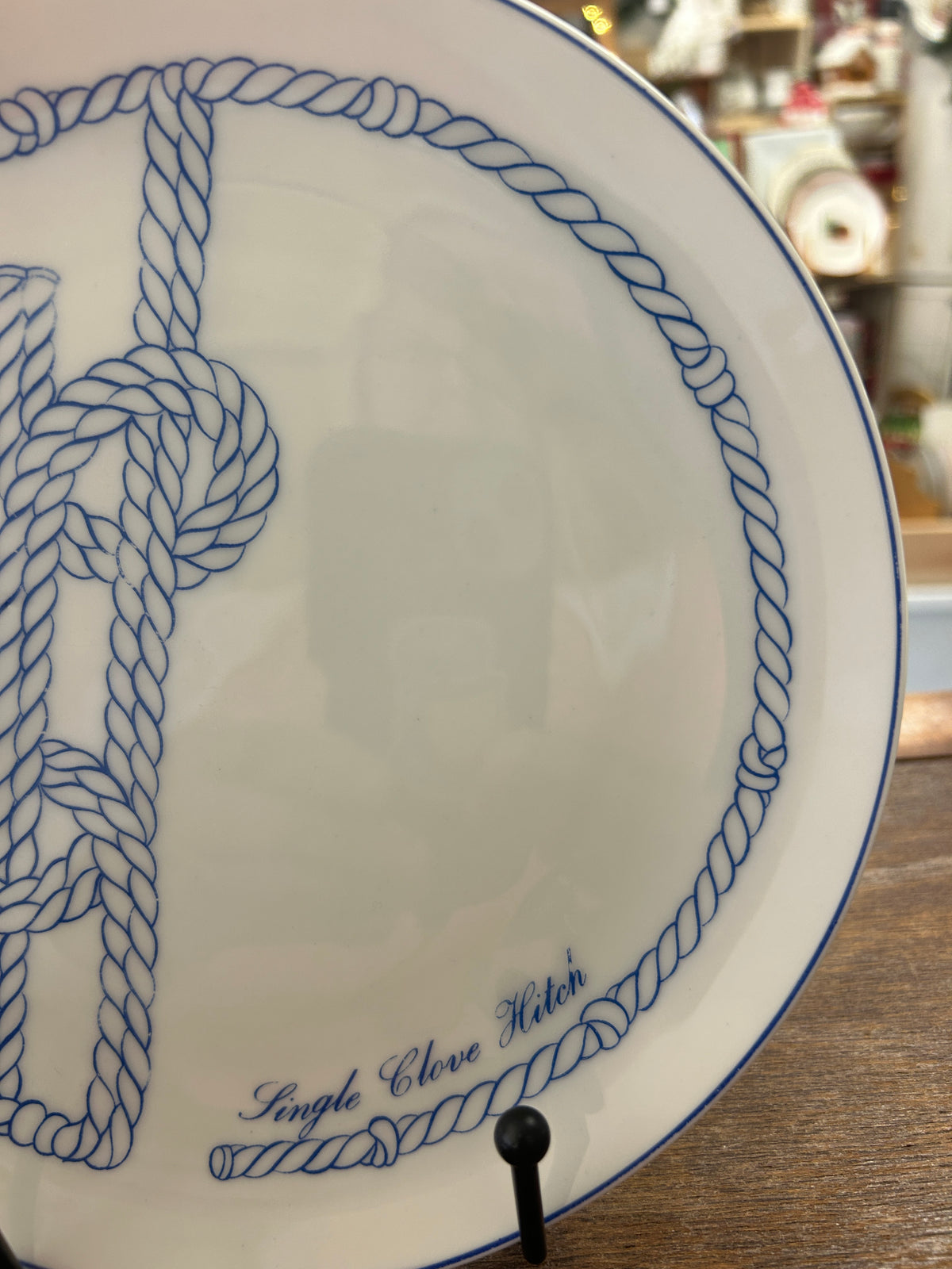 Blue & White Schmid Single Clove Hitch Plate, 8"