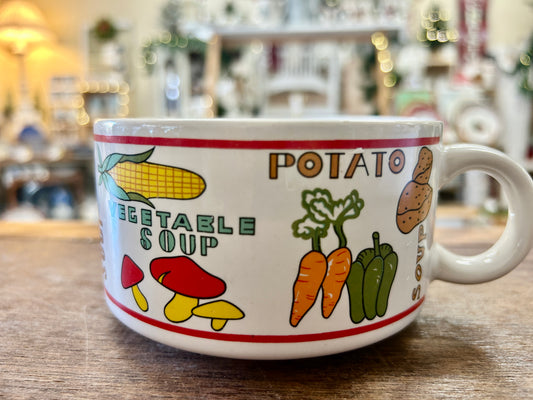 Multicolor  Vintage Soup Mug Crock, 6"