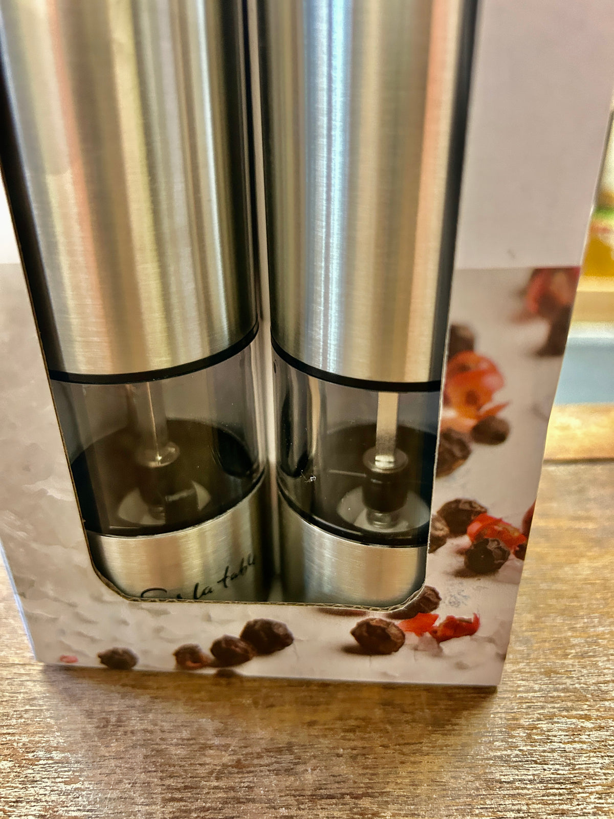 Silver Sur la Table NEW Electric S & P in Box, 9"