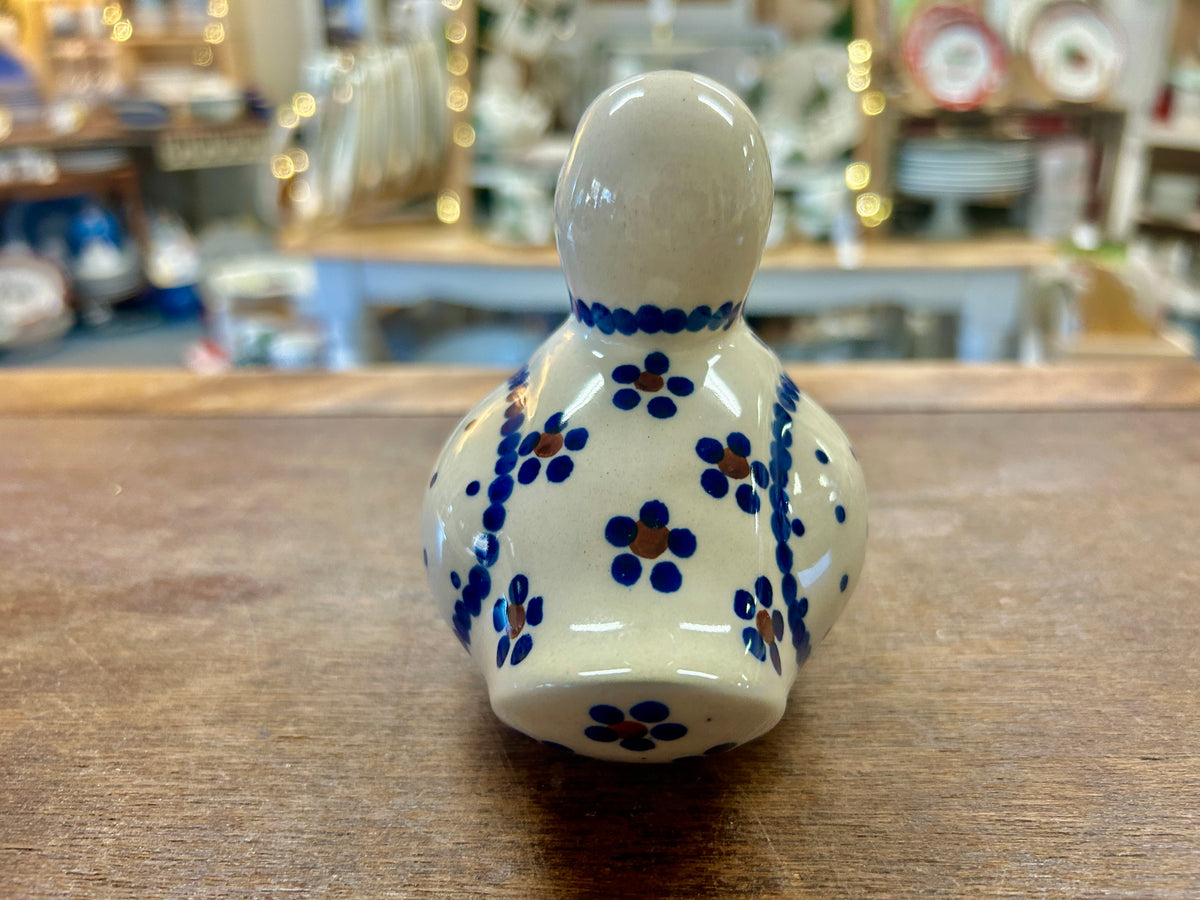 Blue & White Boleslawiec Polish Pottery Duck, 4"