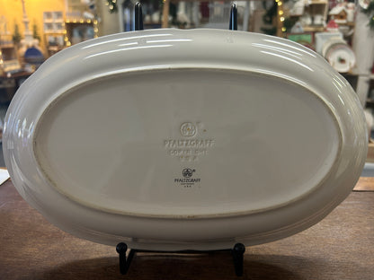 Red Green White Pfaltzgraff Winterberry Oval Bowl, 12 1/4"