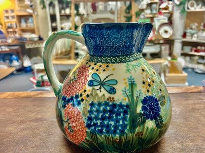 Multicolor UNIKAT Polish Pottery Garden Delight Pitcher, 7"