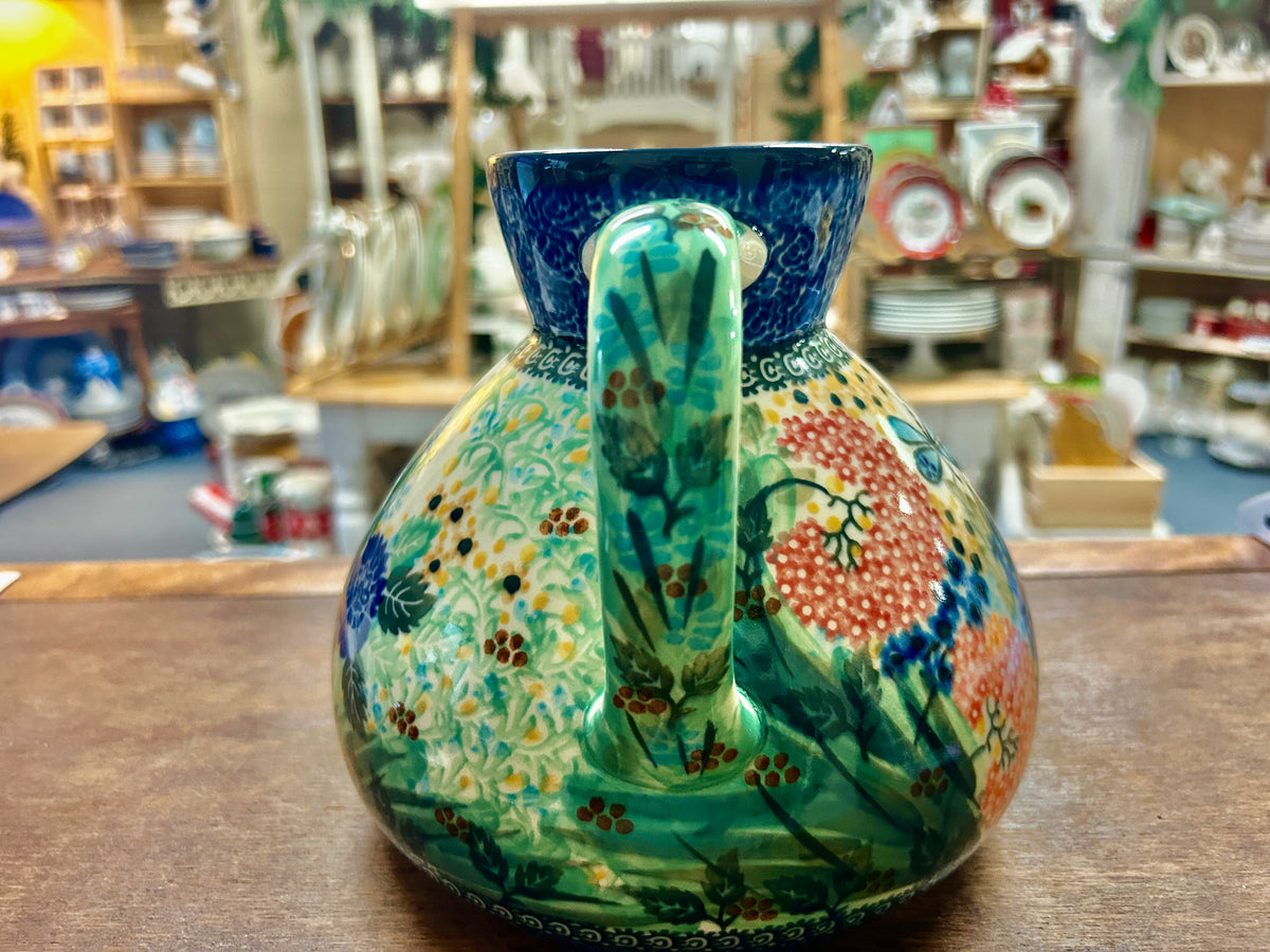 Multicolor UNIKAT Polish Pottery Garden Delight Pitcher, 7"