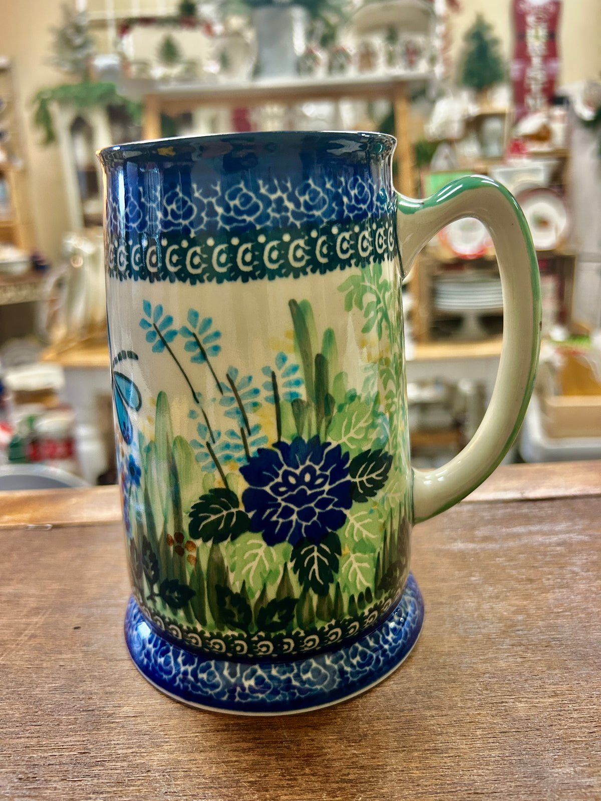 Multicolor UNIKAT Polish Pottery Beer Mug Stein, 6 1/4"