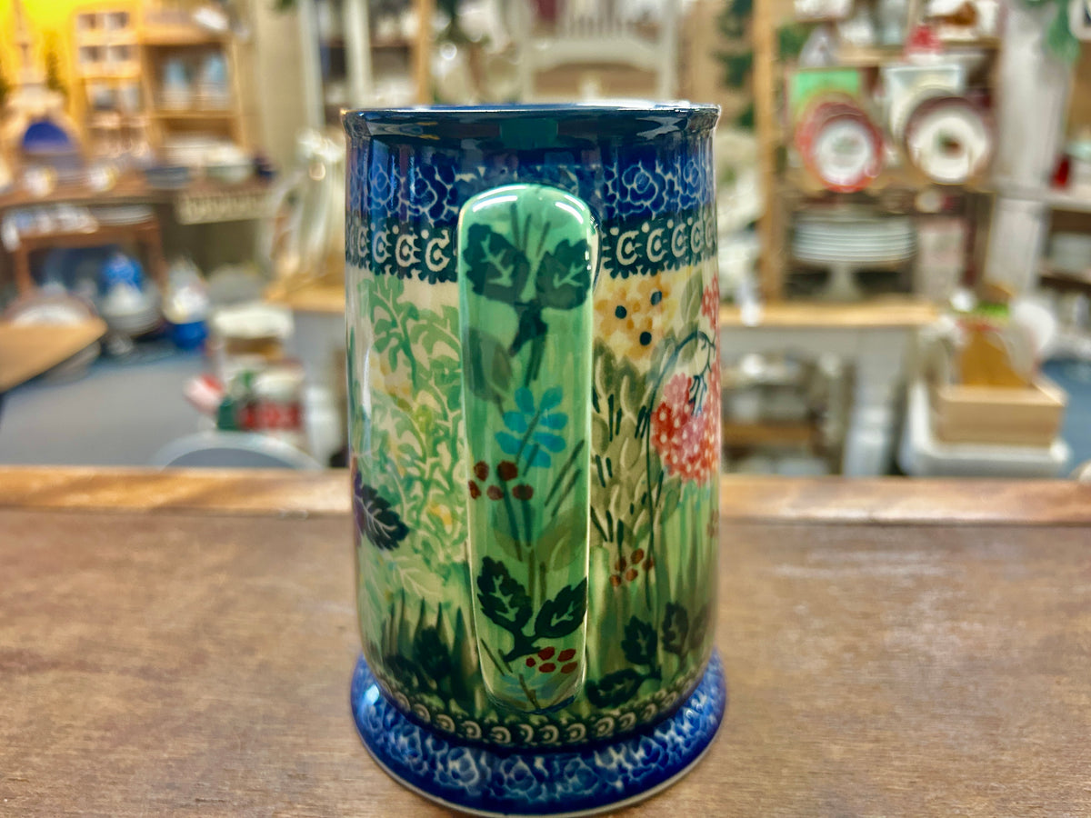 Multicolor UNIKAT Polish Pottery Beer Mug Stein, 6 1/4"