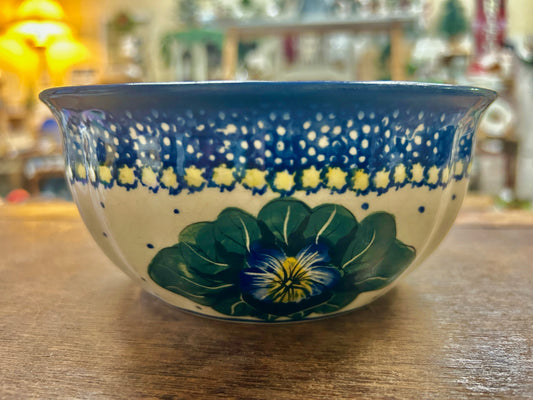 Blue/Green UNIKAT Polish Pottery Bowl, 6 3/4"