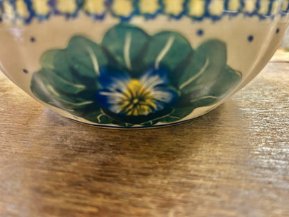 Blue/Green UNIKAT Polish Pottery Bowl, 6 3/4"