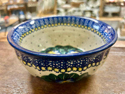 Blue/Green UNIKAT Polish Pottery Bowl, 6 3/4"