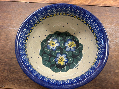 Blue/Green UNIKAT Polish Pottery Bowl, 6 3/4"