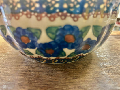 Blue & Green UNIKAT Polish Pottery Bowl, 6 3/4"