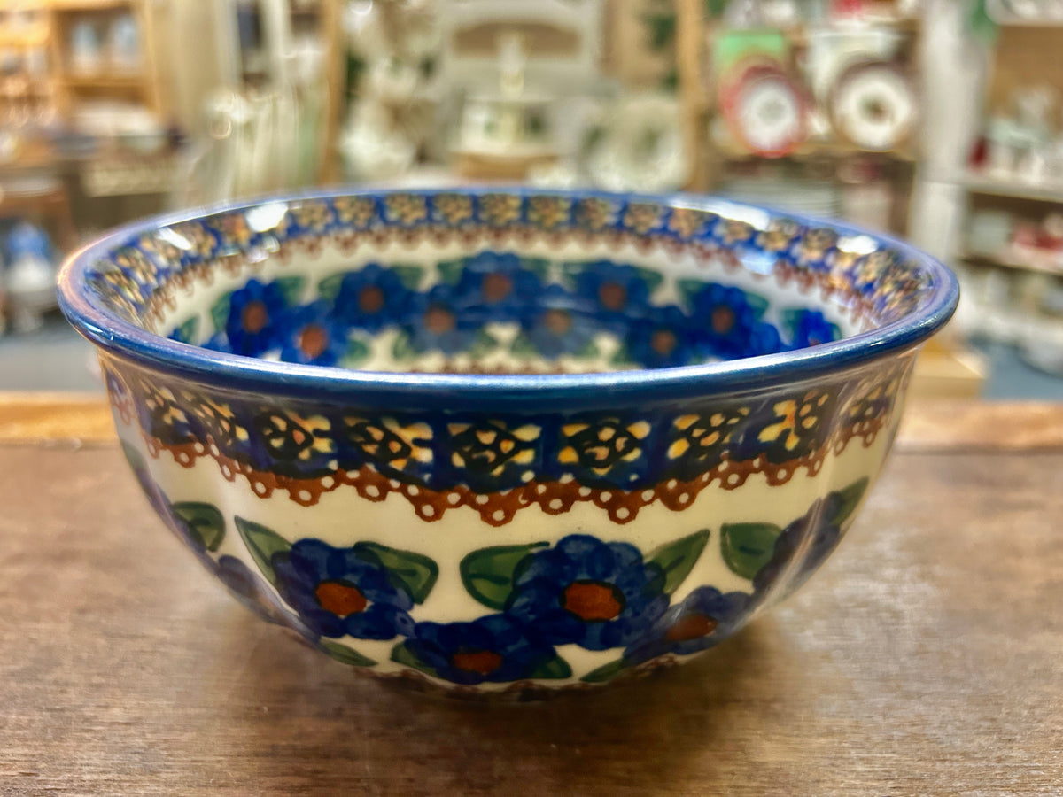 Blue & Green UNIKAT Polish Pottery Bowl, 6 3/4"
