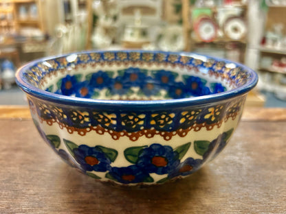 Blue & Green UNIKAT Polish Pottery Bowl, 6 3/4"