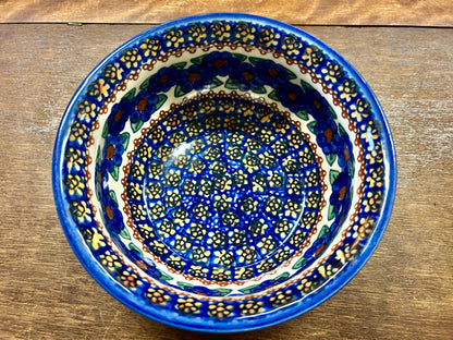 Blue & Green UNIKAT Polish Pottery Bowl, 6 3/4"