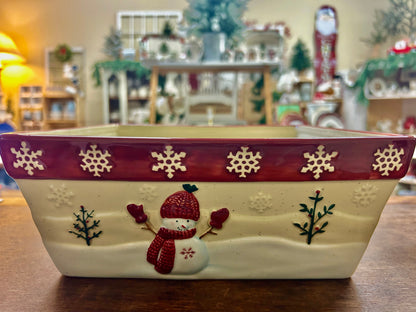 Cranberry St Nicholas Square RARE Winter Wishes Square Bowl, 10 1/2"