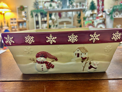Cranberry St Nicholas Square RARE Winter Wishes Square Bowl, 10 1/2"