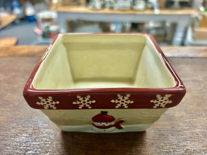 Cranberry St Nicholas Square Winter Wishes Square Bowl, 4"