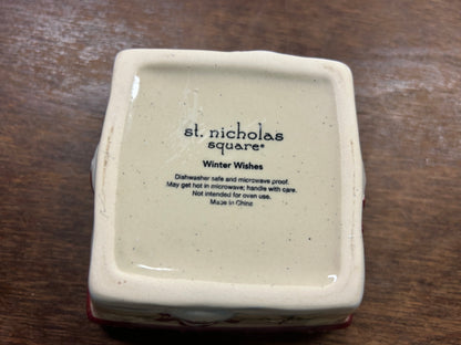 Cranberry St Nicholas Square Winter Wishes Square Bowl, 4"