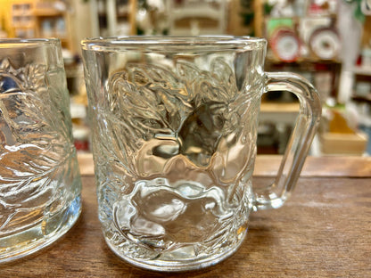 KIG Embossed Grapes Clear Mugs 2, 3 3/4"