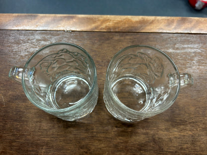 KIG Embossed Grapes Clear Mugs 2, 3 3/4"