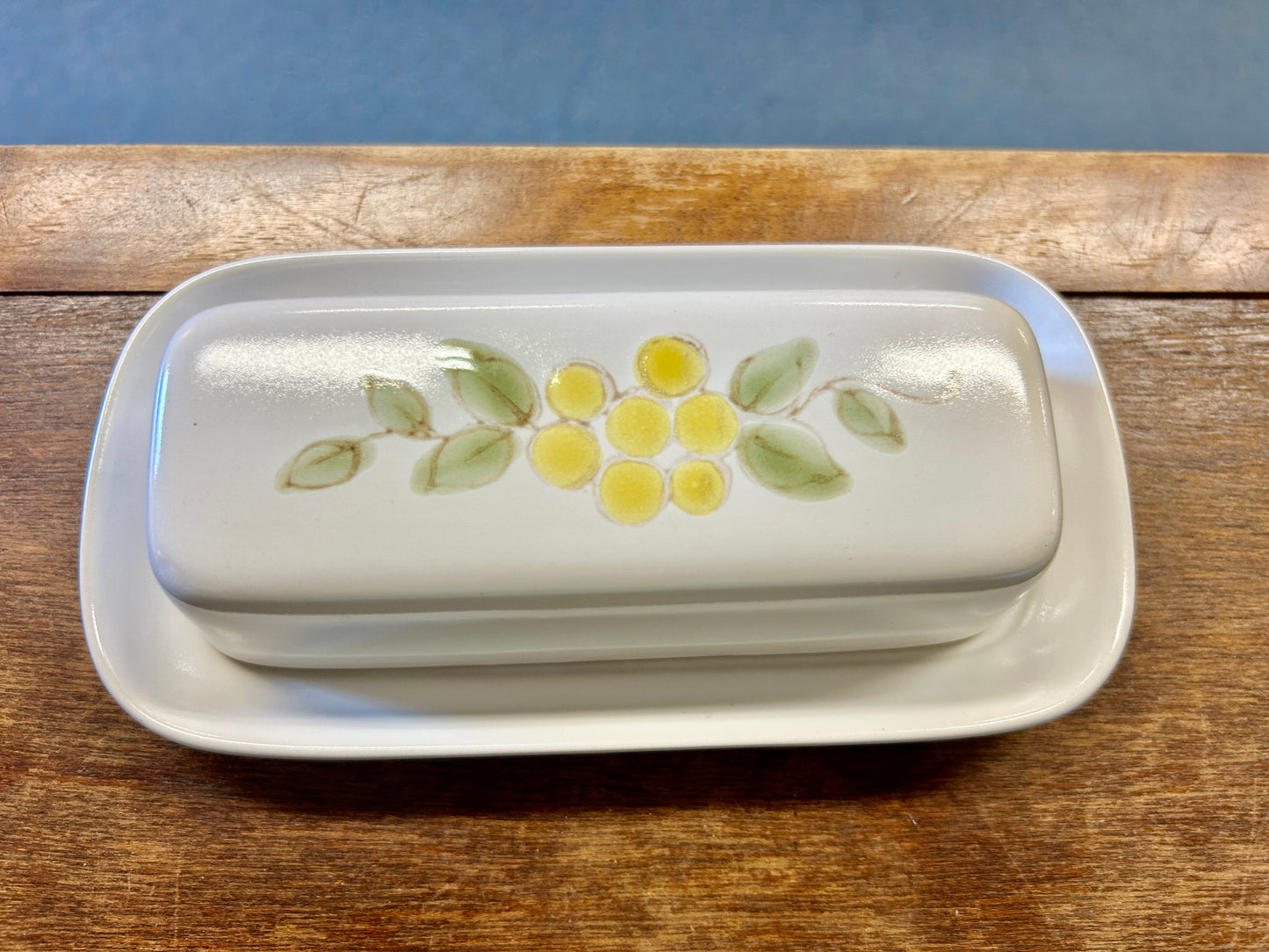 Yellow & White Noritake RARE May Song Butter Dish, 7 1/2"