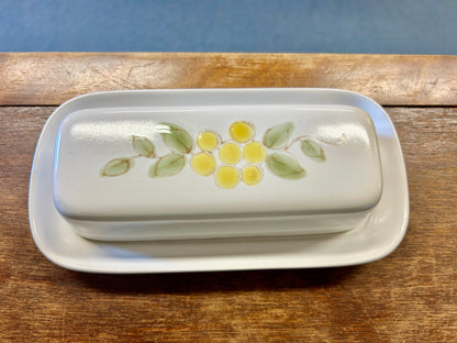 Yellow & White Noritake RARE May Song Butter Dish, 7 1/2"