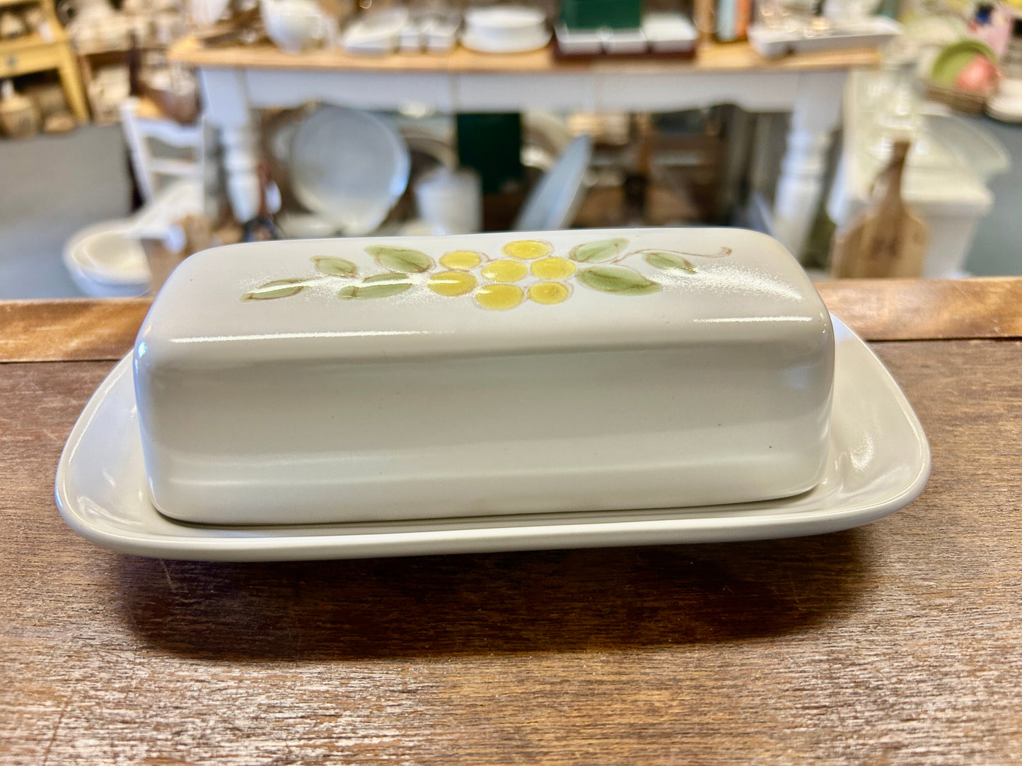 Yellow & White Noritake RARE May Song Butter Dish, 7 1/2"
